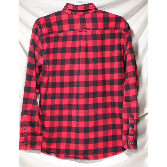 Jachs Men's 2XL Red/Black Buffalo Check LS Button-up Flannel Shirt Outdoors Work - Picture 2 of 11